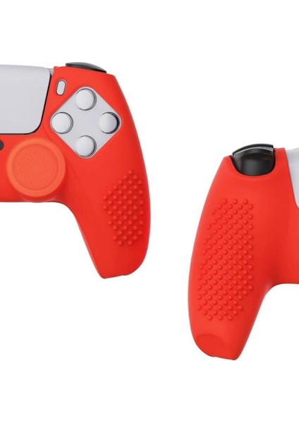 Ps4 Controller Joystick Oyun Kolu Gamepad Uyumlu - Silikon Koruyucu cover Kırmızı