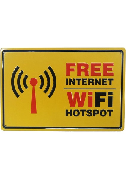 Koleksiyon Free Internet Wifi Metal Plaka Levha 20X30CM