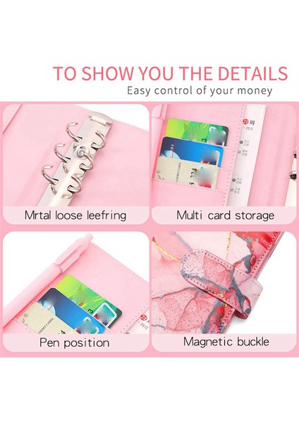 A6 Mermer Renkli Para Bütçe Planlayıcısı Bağlayıcı Fermuarlı Zarflar Bütçeleme Için Nakit Zarflar Para Organizatör Azure (Yurt Dışından) indirimleri