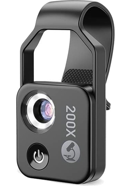 200X Cpl Lensli Cep Telefonu Mikroskop Aksesuarı, LED Işıklı/evrensel Klipsli Taşınabilir Mini Dijital Mikroskop (Yurt Dışından)