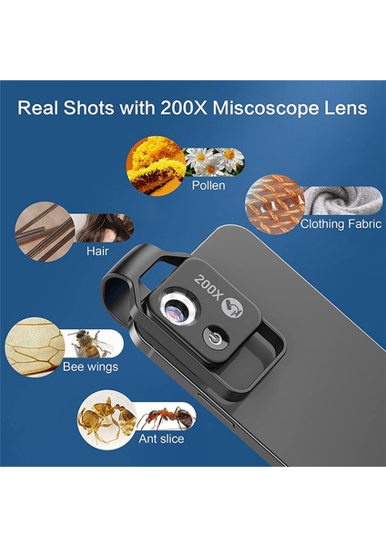 200X Cpl Lensli Cep Telefonu Mikroskop Aksesuarı, LED Işıklı/evrensel Klipsli Taşınabilir Mini Dijital Mikroskop (Yurt Dışından) indirimleri