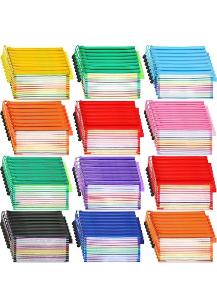 120 Paket Fermuar Örgü Kese Çok Renkli Kalem Çantası Örgü Çanta Ofis Okul Seyahat Aksesuarı Için Seyahat Küçük Örgü Çanta (Yurt Dışından)