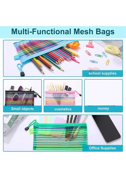 120 Paket Fermuar Örgü Kese Çok Renkli Kalem Çantası Örgü Çanta Ofis Okul Seyahat Aksesuarı Için Seyahat Küçük Örgü Çanta (Yurt Dışından) fiyatları