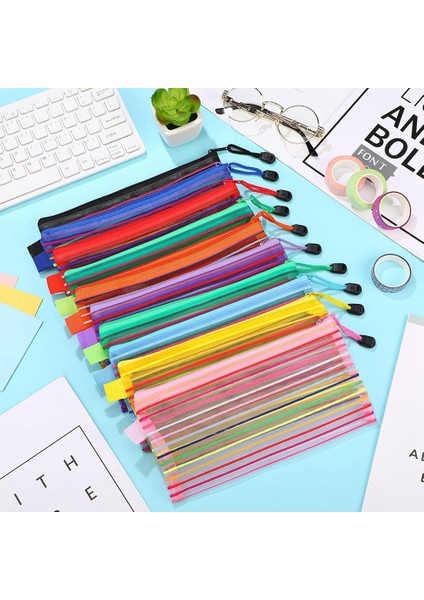 120 Paket Fermuar Örgü Kese Çok Renkli Kalem Çantası Örgü Çanta Ofis Okul Seyahat Aksesuarı Için Seyahat Küçük Örgü Çanta (Yurt Dışından) fırsatları