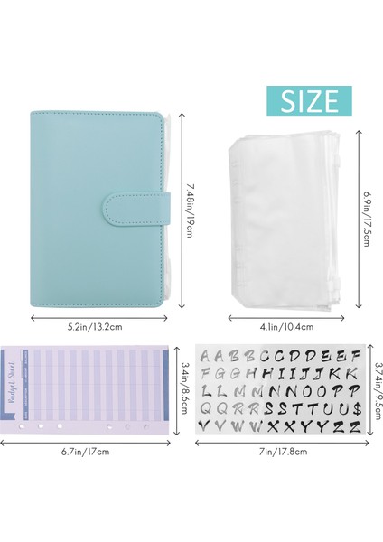 A6 Pu Dosya Kutusu, A6 Dosya Cepleri ile 12 Gider Bütçe Sayfası 26 Kategori Için Etiket Etiketleri Halka Bütçe Bağlayıcı E (Yurt Dışından)