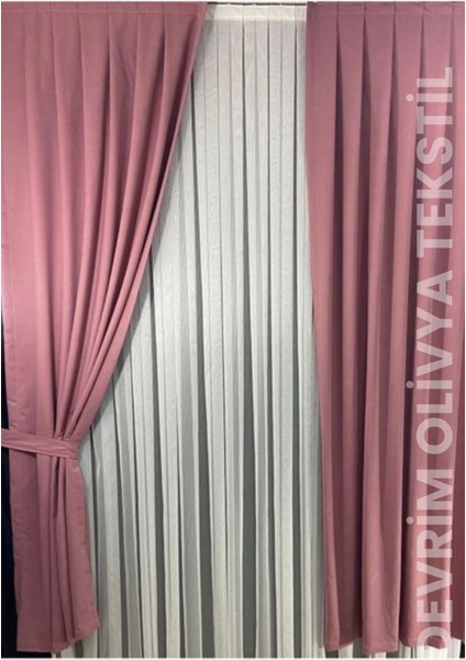 Lüks Düz Dikim Gül Kurusu Ada Fon Perde En x Yükseklik fiyatları