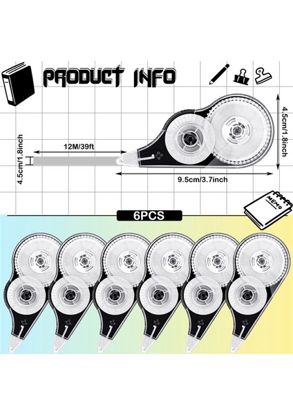 12 Adet Düzeltme Bandı Kalem Bant Düzeltici Beyaz Dışarı Düzeltme Bandı Ofis Malzemeleri Okul Için Hata Düzeltme Araçları (Yurt Dışından) indirimleri