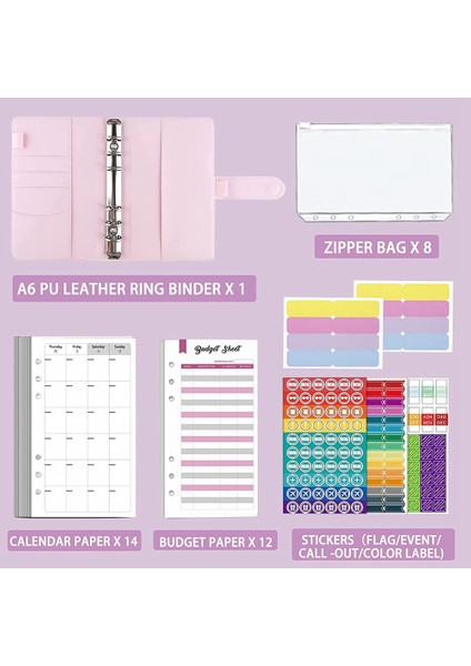 Bütçe Bağlayıcı A6 Telli Defter, Nakit Doldurma Için Temizle Nakit Zarf ile Para Organizatör Etiket Çıkartmaları ile A (Yurt Dışından) fırsatları