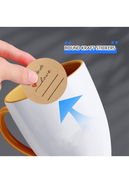 Inç Ev Yapımı Sevgiyle Etiket Yazmak Için Çizgili / 1 Inç Yuvarlak Ev Yapımı Sevgiyle Konserve Etiketleri / Rulo Başına 500 Etiket (Yurt Dışından) fiyatları