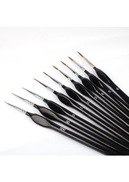 Detay Boya Fırçaları Seti 9 Adet Minyatür Fırçalar, Akrilik Boyaya Uygun, Yağlıboya, Suluboya, Sayılarla Boya (Yurt Dışından)