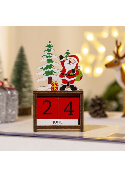 Mutlu Noeller Ahşap Boyalı Noel Baba Takvimi Noel Süsleri Geri Sayım Takvimi Için Noel Süslemeleri Elk (Yurt Dışından) modelleri