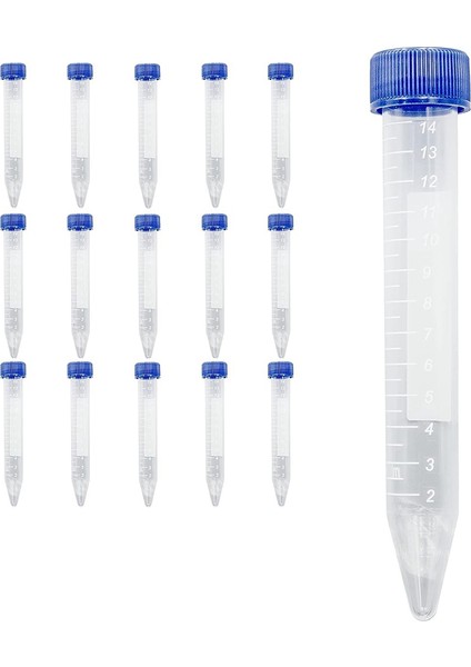 Bilimsel Konik Santrifüj Tüpleri 15ML, [50 Paket] Vidalı Kapaklı Plastik Test Tüpü, 15ML Kapaklı Steril Test Tüpleri (Yurt Dışından)