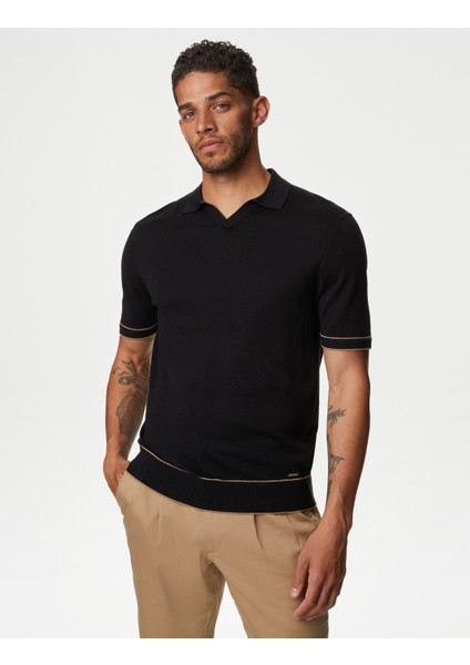 Marks & Spencer Kısa Kollu Ipek Polo Yaka T-Shirt