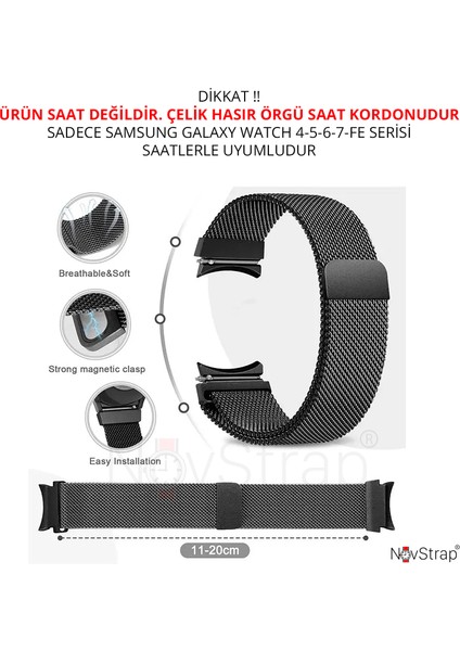 Samsung Galaxy Watch 7 Fe 6 5 4 40-42-43-44-45-46-47 mm ile Uyumlu Kordon Tam Uyumlu Pimli Metal Hasır Çelik Kayış fırsatları