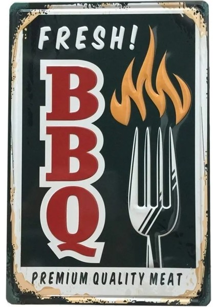 Koleksiyon Fresh Bbq Meat Metal Plaka Levha 20X30CM