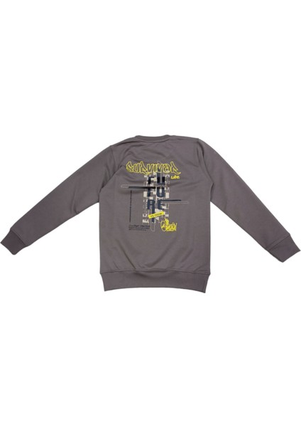 Erkek Çocuk Future Yazı Desenli Sırtı Yazı Baskılı Açık Kahverengi Renk Sweatshirt fiyatları