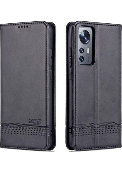 Xiaomi 12 Lite Için Vintage Deri Cüzdan Standı Telefon Kılıfı - Siyah (Yurt Dışından)