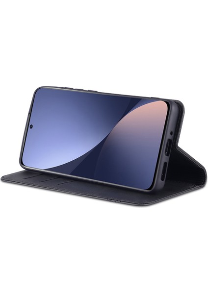 Xiaomi 12 Lite Için Vintage Deri Cüzdan Standı Telefon Kılıfı - Siyah (Yurt Dışından)