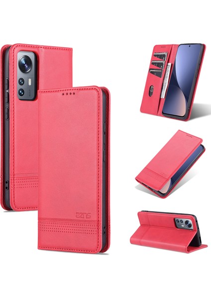Xiaomi 12 Lite Için Vintage Deri Cüzdan Standı Telefon Kılıfı - Rose Red (Yurt Dışından)