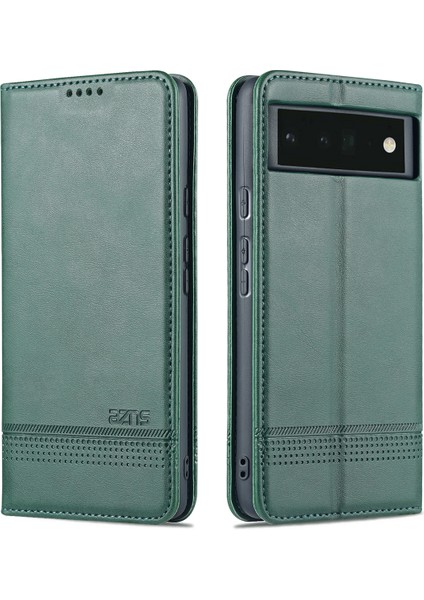 Google Pixel 6 Için Vintage Deri Cüzdan Standı Telefon Kılıfı - Yeşil (Yurt Dışından) fiyatları