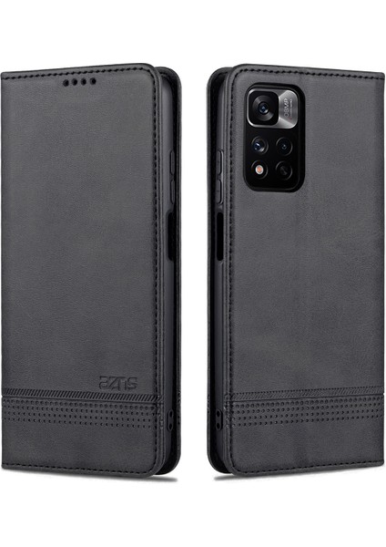 Xiaomi Redmi Note 11 Pro/note 11 Pro+ Için Vintage Deri Cüzdan Standı Telefon Kılıfı - Siyah (Yurt Dışından)