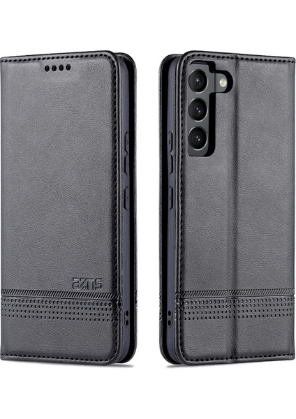 Samsung Galaxy S22 Plus 5g Için Vintage Deri Cüzdan Standı Telefon Kılıfı - Siyah (Yurt Dışından)