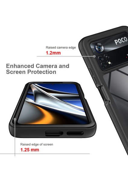 Xiaomi Poco X4 Pro 5g Için Hibrit Bumper Tam Koruma Telefon Kılıfı - Siyah (Yurt Dışından) fırsatları