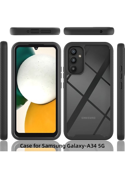 Samsung Galaxy A34 5g Için Hibrit Bumper Tam Koruma Telefon Kılıfı - Mor (Yurt Dışından)