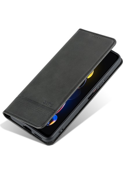 Xiaomi Poco X4 Gt Için Vintage Deri Cüzdan Standı Telefon Kılıfı - Siyah (Yurt Dışından) modelleri