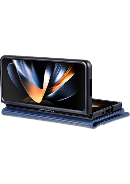 Samsung Galaxy Z Fold 4 5g Için Vintage Deri Cüzdan Standı Telefon Kılıfı - Mavi (Yurt Dışından) indirimleri