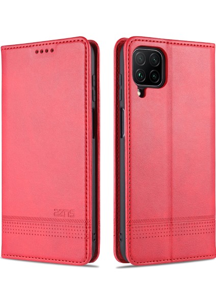 Samsung Galaxy M32 Için Vintage Deri Cüzdan Standı Telefon Kılıfı - Rose Red (Yurt Dışından)