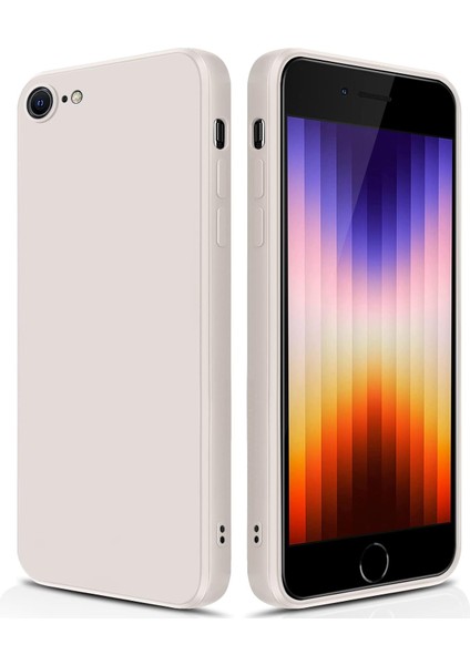 iPhone Se Için Ince Yumuşak Likit Silikon Tampon Telefon Kılıfı - Beyaz (Yurt Dışından)