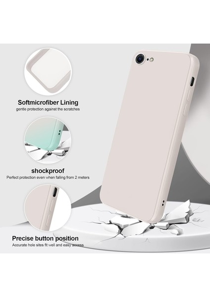 iPhone Se Için Ince Yumuşak Likit Silikon Tampon Telefon Kılıfı - Beyaz (Yurt Dışından)