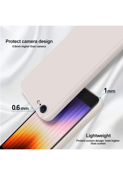 iPhone Se Için Ince Yumuşak Likit Silikon Tampon Telefon Kılıfı - Beyaz (Yurt Dışından)