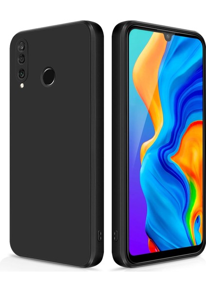 Huawei P30 Lite Için Ince Yumuşak Likit Silikon Tampon Telefon Kılıfı - Siyah (Yurt Dışından)