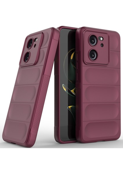 Xiaomi 13T / 13T Pro / Redmi K60 Ultra Için Yumuşak Tpu Kaymaz Telefon Kılıfı - Koyu Kırmızı (Yurt Dışından)