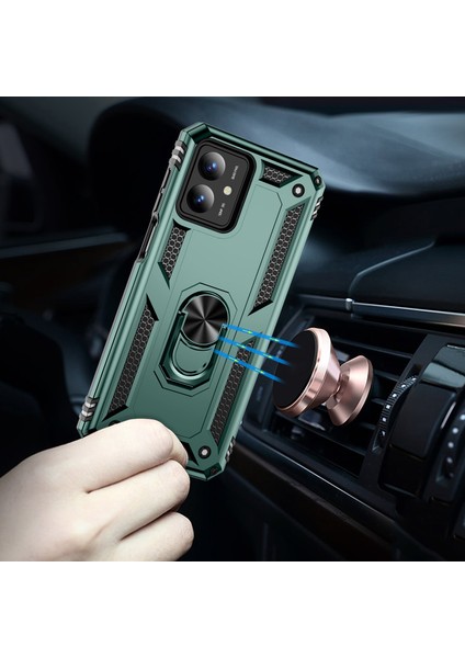 Motorola Moto G14 Için Halka Tutuculu Çift Katmanlı Telefon Kılıfı - Yeşil (Yurt Dışından) modelleri