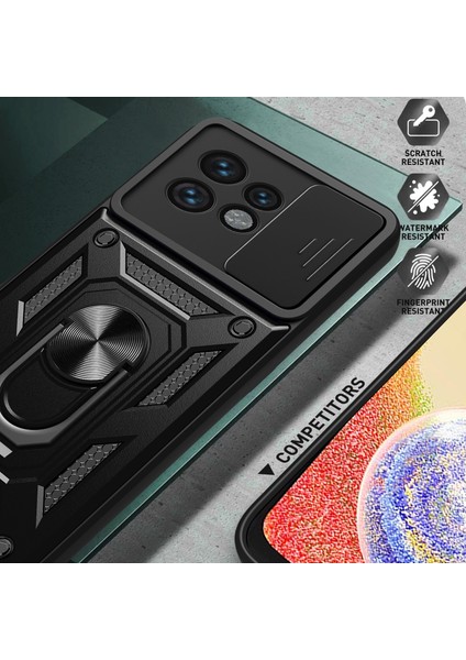 Motorola Edge 40 Pro Için Halka Ayaklı ve Kayar Kamera Kapaklı Telefon Kılıf - Yeşil (Yurt Dışından) indirimleri