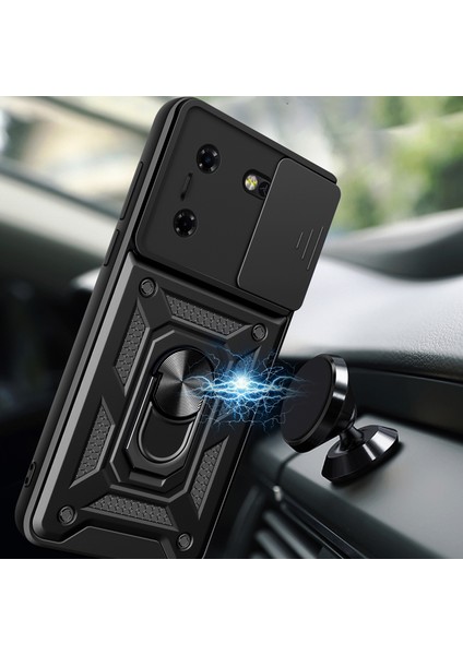 Tecno Pova 5 Için Halka Ayaklı ve Kayar Kamera Kapaklı Telefon Kılıf - Altın (Yurt Dışından) modelleri
