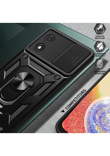 Motorola Moto E13 Için Halka Ayaklı ve Kayar Kamera Kapaklı Telefon Kılıf - Mavi (Yurt Dışından) indirimleri