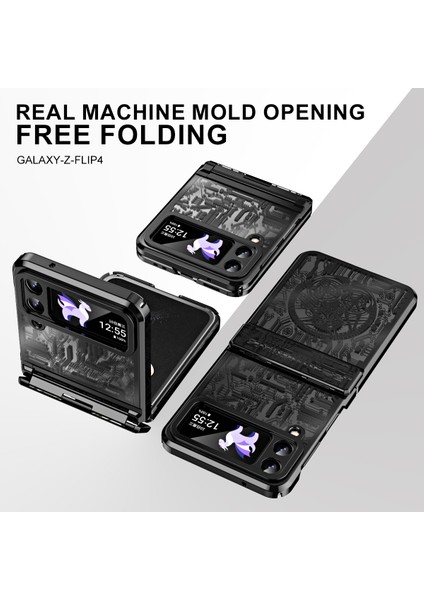 Samsung Galaxy Z Flip 4 5g Için Sert Pc Şeffaf Yıldız Telefon Kılıfı Menteşe Korumalı Siyah (Yurt Dışından) modelleri