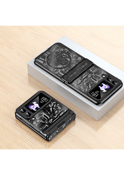 Samsung Galaxy Z Flip 4 5g Için Sert Pc Şeffaf Yıldız Telefon Kılıfı Menteşe Korumalı Siyah (Yurt Dışından) indirimleri