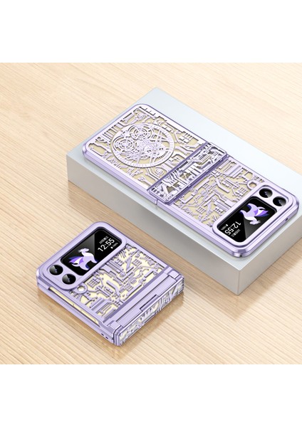 Samsung Galaxy Z Flip 4 5g Için Sert Pc Şeffaf Yıldız Telefon Kılıfı Menteşe Korumalı Mor (Yurt Dışından) indirimleri