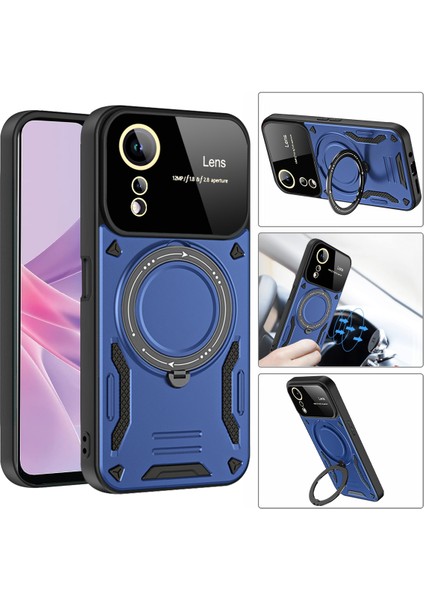 Oppo A78 5g/ A58 5g Için Çift Katmanlı Manyetik Halka Lens Standı Telefon Kılıfı - Rose Gold (Yurt Dışından) fiyatları