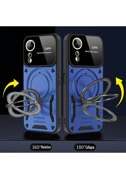 Oppo A78 5g/ A58 5g Için Çift Katmanlı Manyetik Halka Lens Standı Telefon Kılıfı - Rose Gold (Yurt Dışından) modelleri