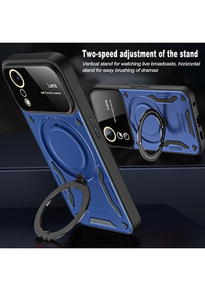 Oppo A78 5g/ A58 5g Için Çift Katmanlı Manyetik Halka Lens Standı Telefon Kılıfı - Rose Gold (Yurt Dışından) fırsatları