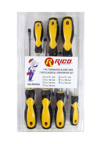 003-RK0026 7pc Tornavida Klasik Set