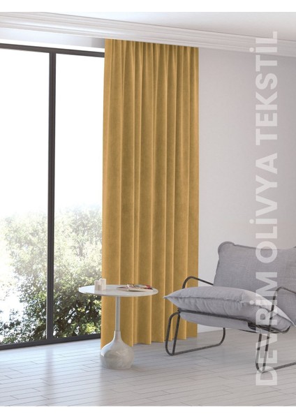 Lüks 1. Sınıf Düz Dikim Deve Tüyü Ada Fon Perde En x Yükseklik fiyatları