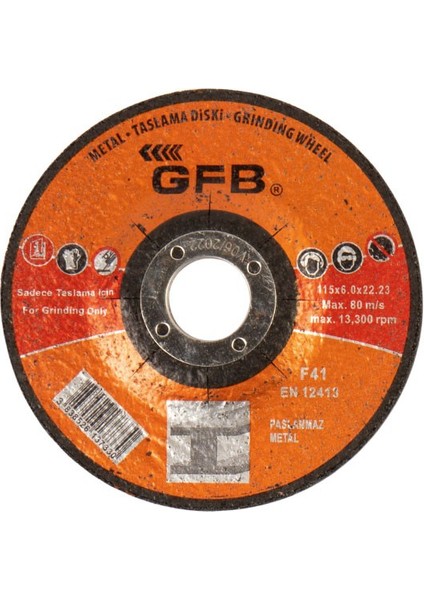 2360 115*6*22,23 Metal Taşlama Taşı 10'lu