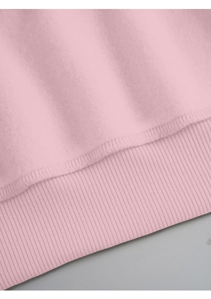 Kadın Basic Crop İçi Polarlı Oversize Sweatshirt – Pembe indirimleri